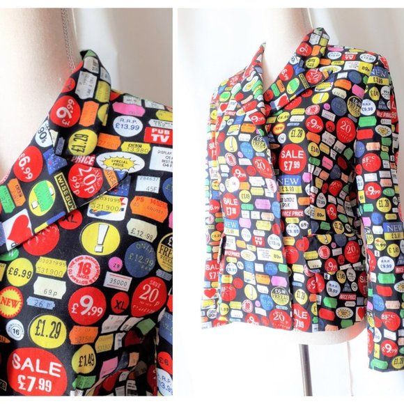 Vintage Jackets & Blazers - Vintage 1990s C'Est Commeca Blue Price Tag Blazer Size S-M Made in Italy